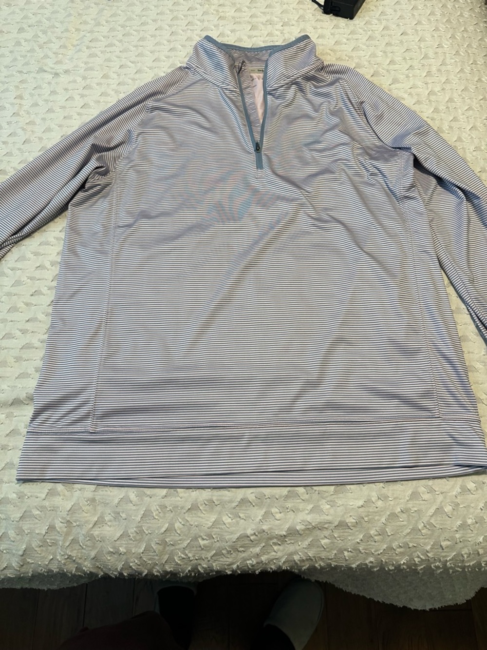 Walter Hagen golf Light Blue & pink Striped Quarter-Zip Pullover